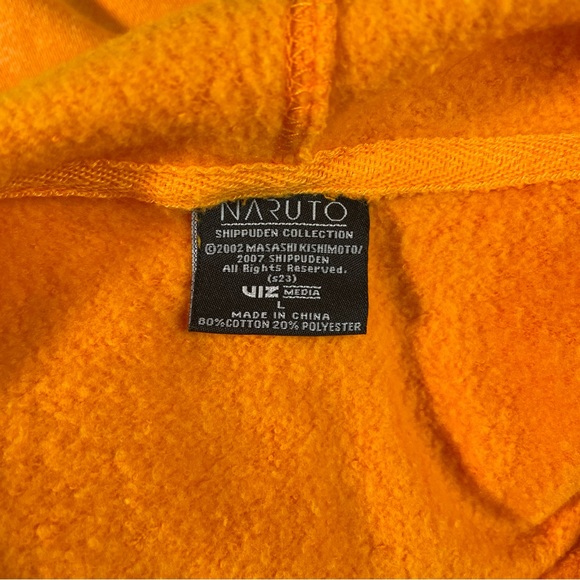 Naruto Shippuden Collection Hoodie Size Large Orange. 2002 NEW. - Picture 6 of 7